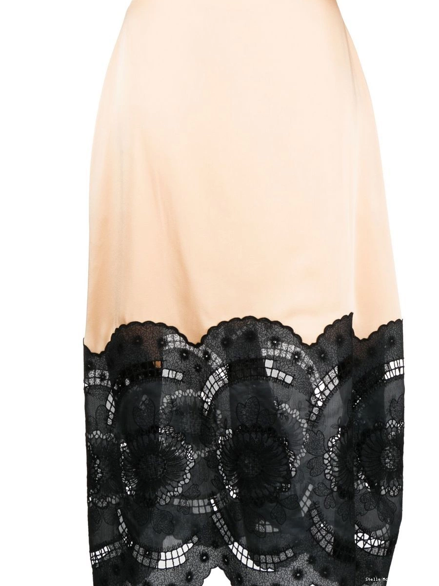 Affordable Stella skirt McCartney cotton-linen Women broderie-anglais midi 0704